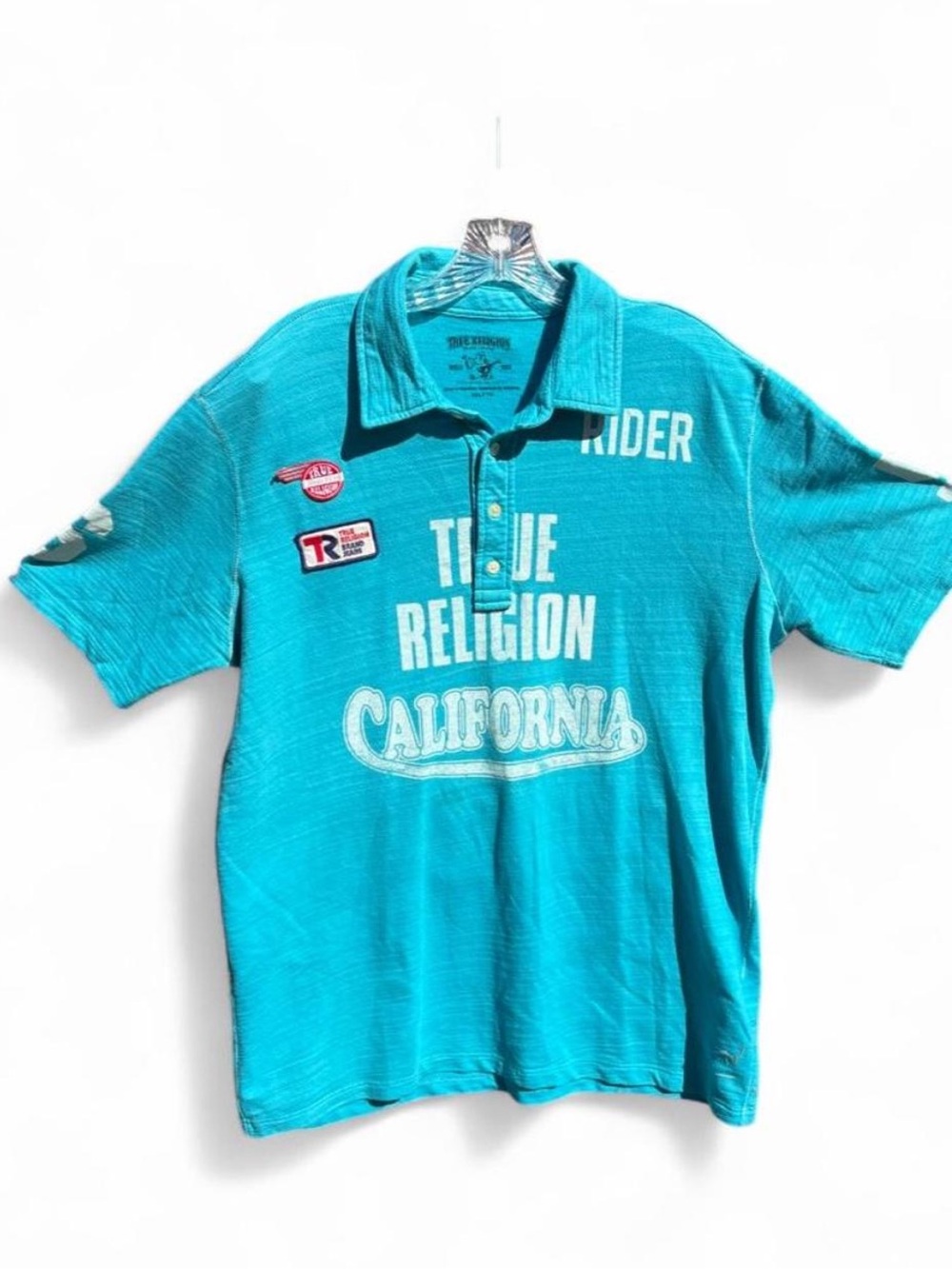 Vintage True Religion Men’s Turquoise Rider California Polo
